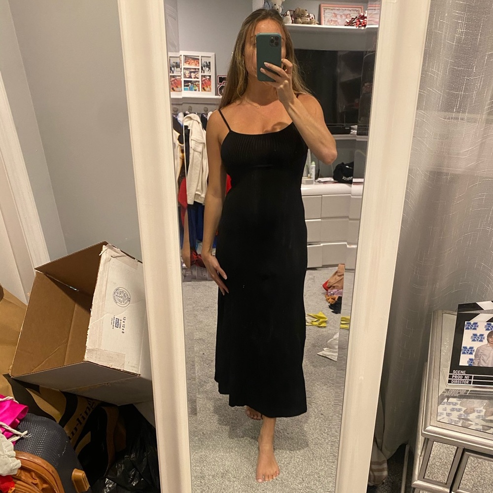 Zara long black dress. Never worn- only for posted pic. Tags on.